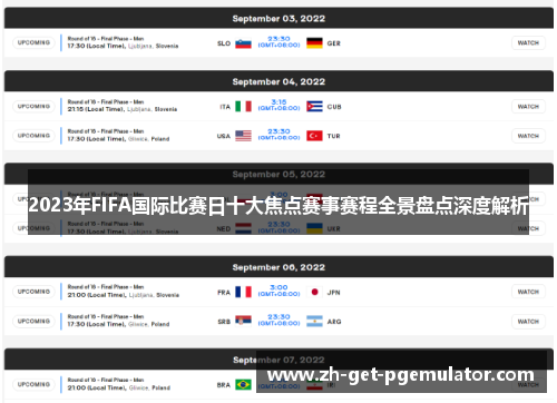 2023年FIFA国际比赛日十大焦点赛事赛程全景盘点深度解析 2023年FIFA国际比赛日十大焦点赛事赛程全景盘点深度解析